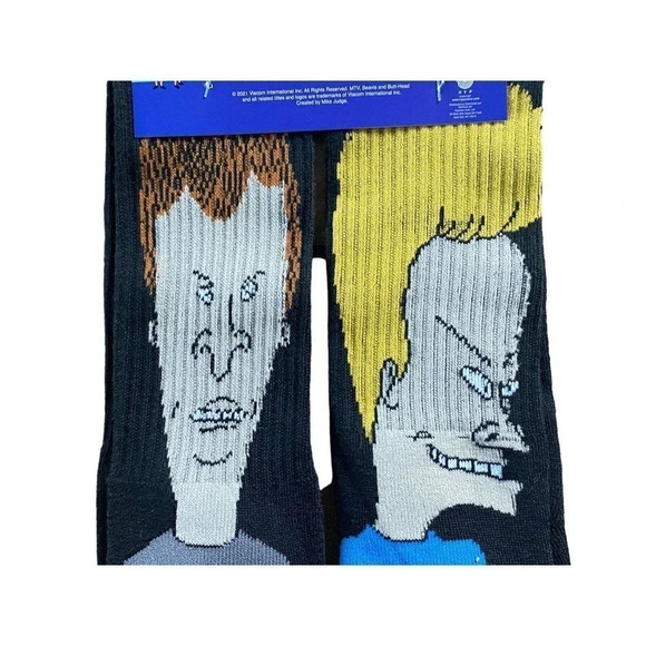 Beavis and ButtHead Unisex Socks Size 6-12 Colorful Crew Socks One Pair Soft - Picture 2 of 9